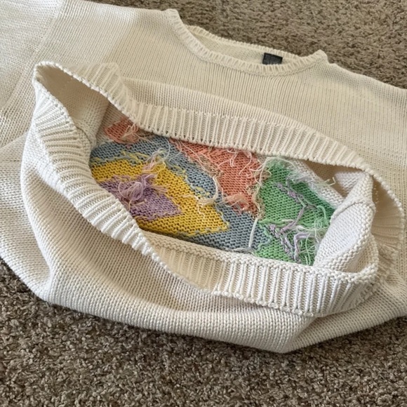 Vintage Hand Loomed Floral Sweater 
size Medium - Picture 11 of 12